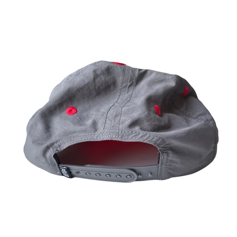 NWT POLER Wellsy Snapback Baseball Cap Hat in Red & Gray One Size - Picture 4 of 5